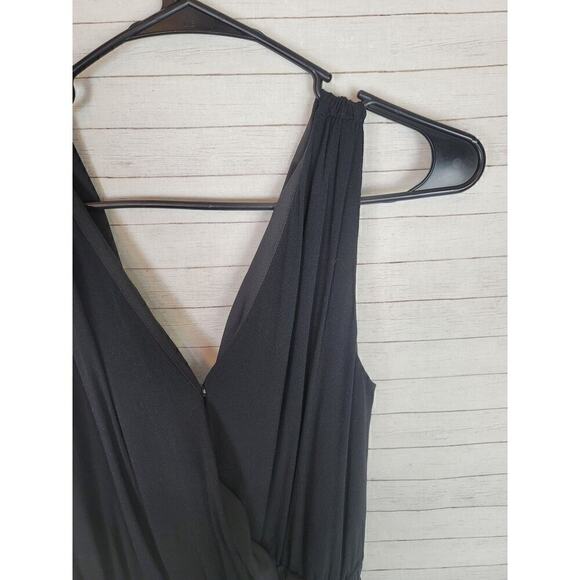 MADEWELL WIDE LEG DEEP V-NECK JUMPSUIT IN BLACK, SZ SMALL - Picture 3 of 12